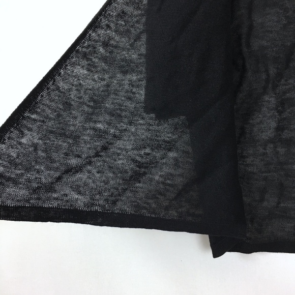 Eileen Fisher Black Linen Short Sleeve Cardigan - Picture 2 of 6